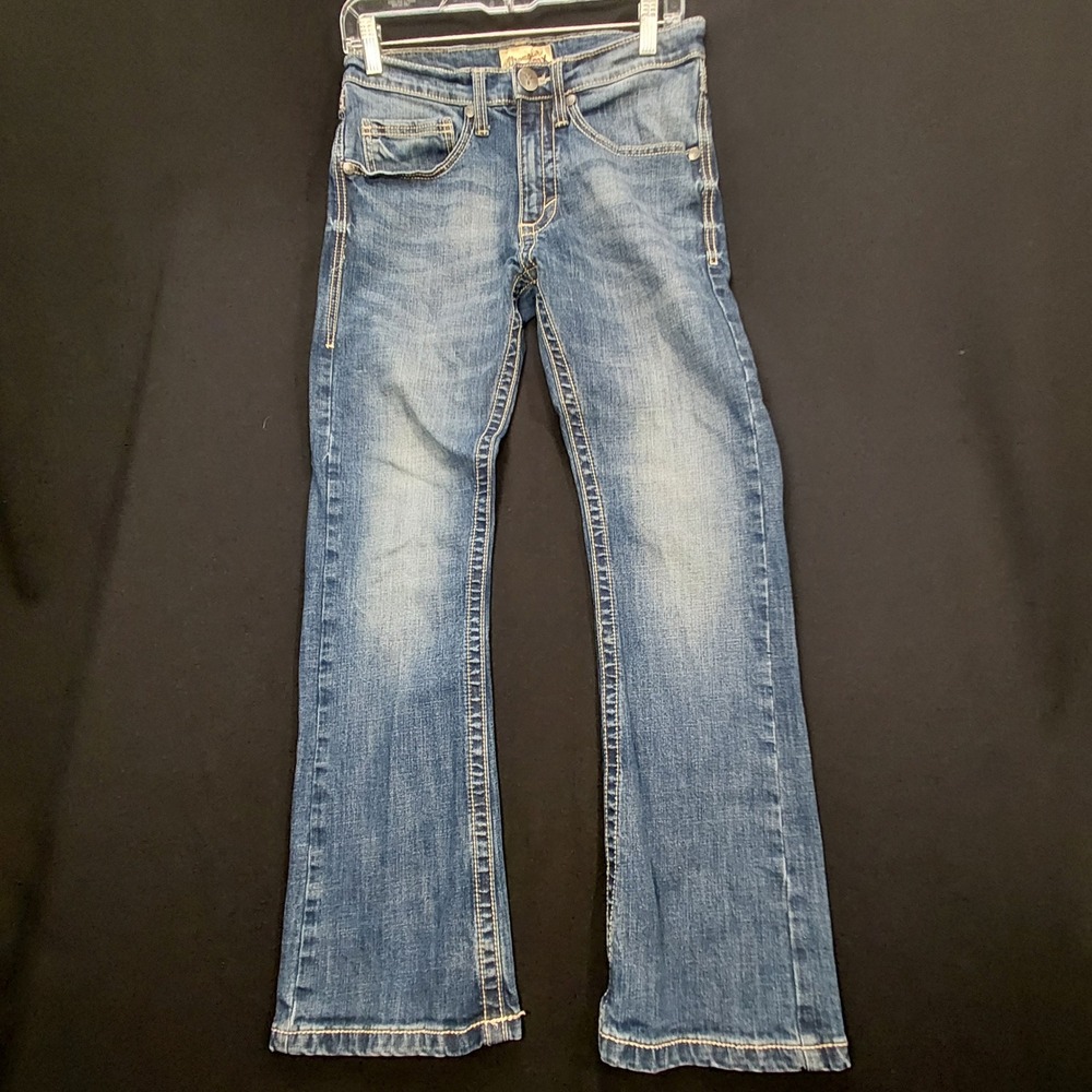 Wrangler 21X Mens 28x30 Medium Wash Bootcut Stretch Jeans 42MWXMD